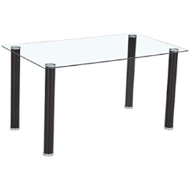 mesa comedor negra de cristal. mesa comedor vidrio y acero.
